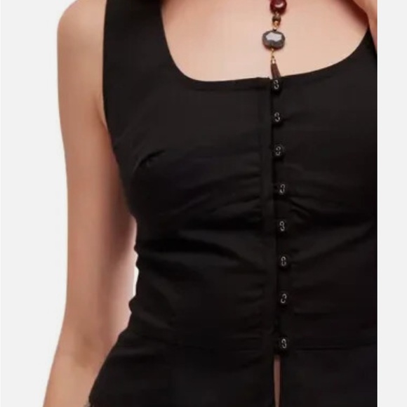 Free People Sally Corset Cropped Tank Top Small Witchy Whimsigoth Fairy Grunge - Picture 4 of 9